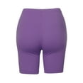 thumbnail image 3 of A2Y Women's Basic Solid Premium Cotton Mid Thigh High Rise Biker Bermuda Shorts Lilac Grey 4XL, 3 of 5