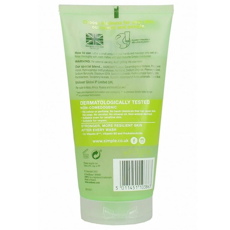 Simple face wash on sale ingredients