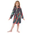 thumbnail image 6 of FORMRS Niños Bathrobe Unisex Hooded Robe Soft Plush Pajamas Sleepwear, Size 2-3T, Orange Abstract Lines, 6 of 7