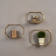 thumbnail image 5 of Uttermost Lindee 3-Piece Metal and Glass Wall Display Shelf Set in Gold/Clear, 5 of 10