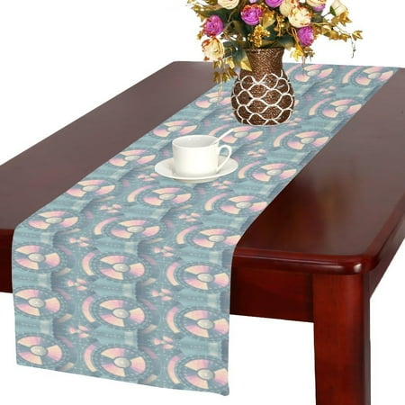 

MYPOP Multicolor Pattern Cotton Linen Table Runner 16x72 inches