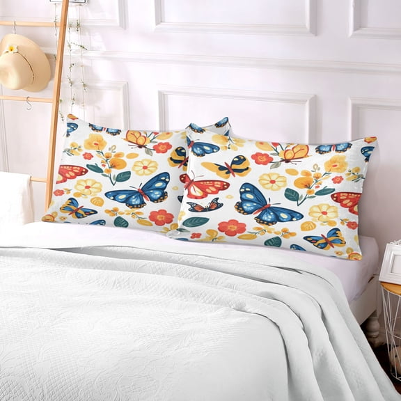 Pillow Case Plush Pillow Colorful Butterfly Pattern Case standard size/King size/Queen size Bed Pillow Pillowcases