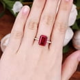 thumbnail image 3 of 2Ct Lab Created Red Ruby Emerald Cut Classy & Premium Engagement Cute Ring In 14K Yellow Gold Plated, 3 of 3