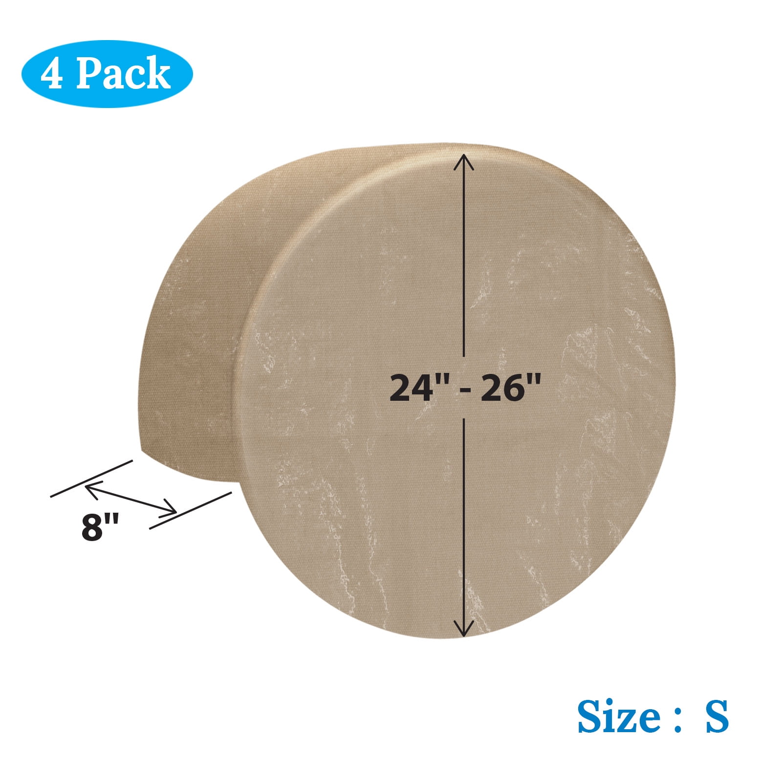 Sunrise 4pcs Wheel Tire Covers Waterproof Sun Tire Protector for Auto Truck Car Camper Trailer Boat, Taupe (24''-26'')