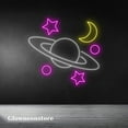 thumbnail image 2 of Glowneon Saturn Planet Neon Light Sign, Saturn Star Moon Neon Sign, Saturn Planet Led Sign, 2 of 4