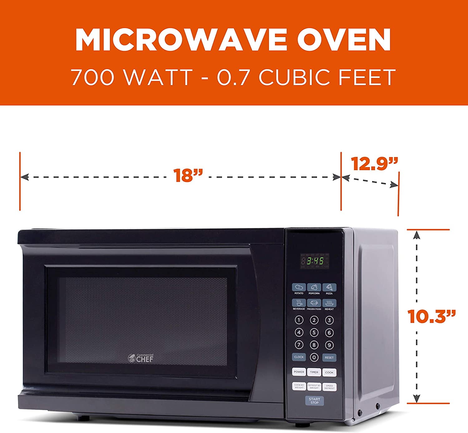  Commercial Chef CHM770 Counter Top Microwave, 0.7 Cubic Feet &  BELLA 2 Slice Toaster, Quick & Even Results Every Time, Wide Slots Fit Any  Size Bread Like Bagels or Texas Toast