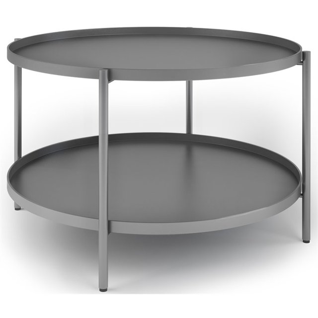 Simpli Home Monet Table Basse Industrielle 32 Pouces en Métal Gris Orage
