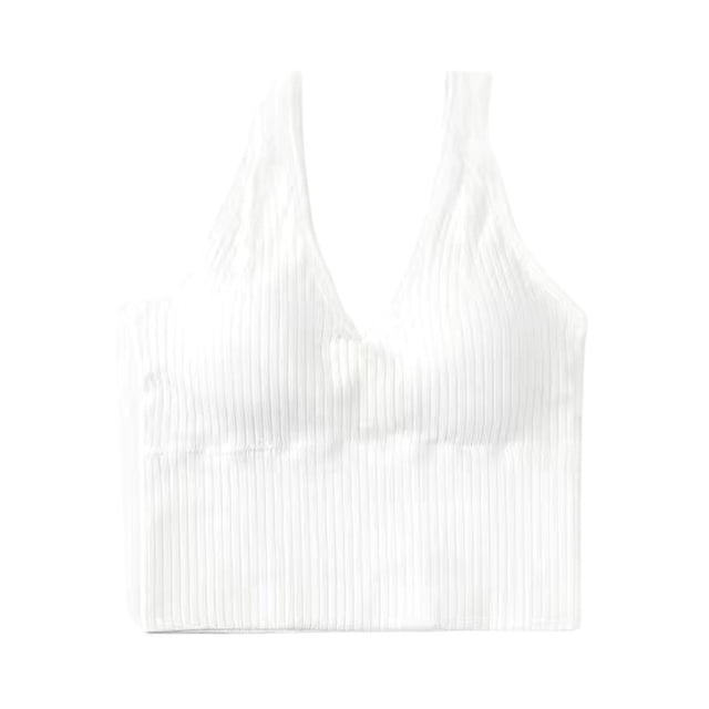 Guardurnaity Sujetador deportivo sin costuras, suave y elástico para mujer. Ropa interior femenina ligera y cómoda. Ropa interior Blanco