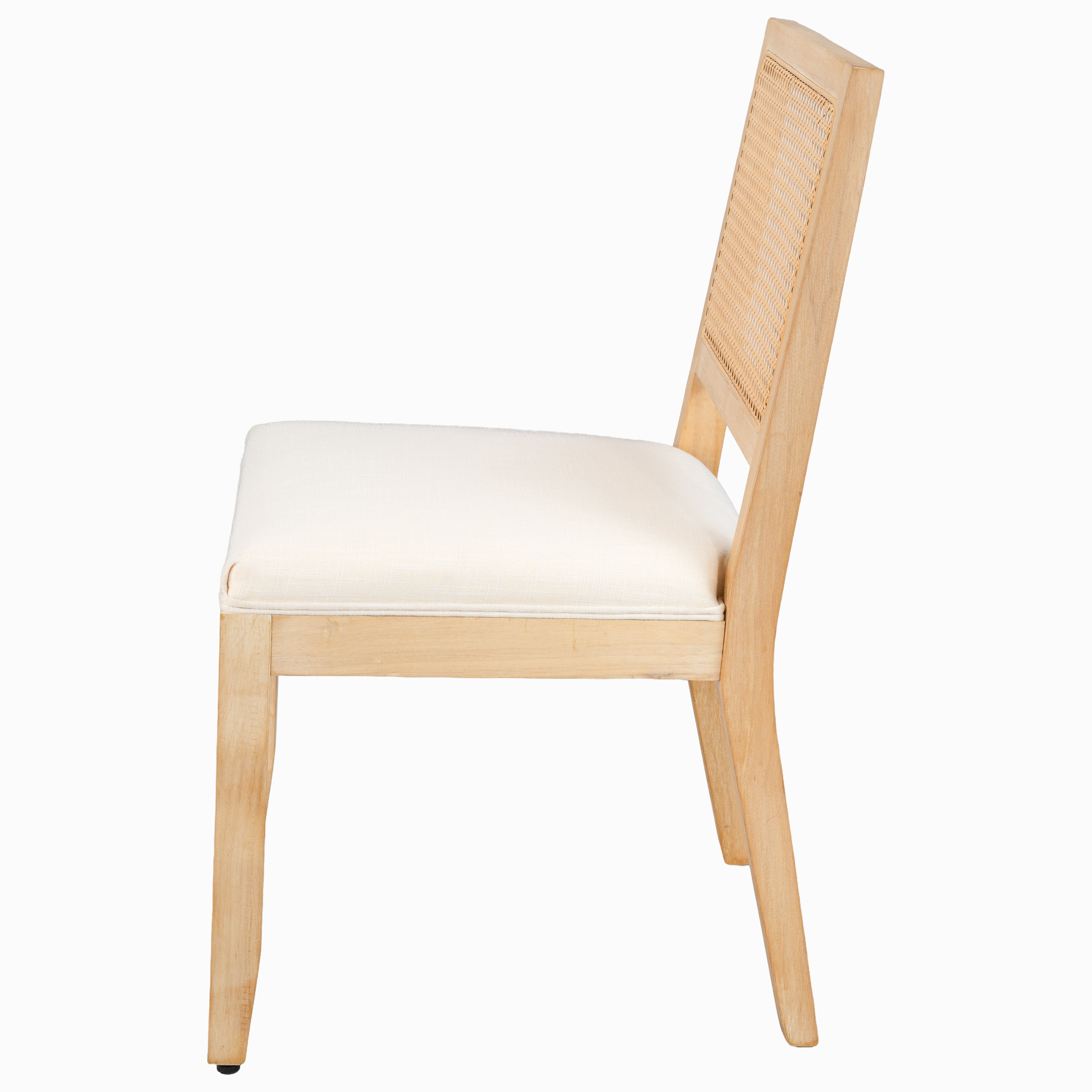 Farmhouse Rattan Dining Chairs Set of 2, Modern Kitchen & Dining Room Chairs, Cane Low Back, with Natural Solid Wood Frame, Beige