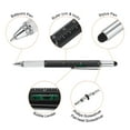 thumbnail image 4 of Unique Bargains 6 in 1 Metal Multitool Tech Tool Pen Gifts for Men with Ballpoint Pen, Ruler, Screwdriver, Stylus, Refills, Black, 4 of 5
