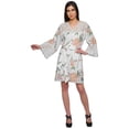 thumbnail image 2 of Moomaya Printed Cotton Venice Lace Bridesmaid Robe Short Robes For Women, 2 of 6