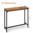 thumbnail image 4 of ODK 47 Inch Rectangular Modern Bar Height Table w/ Metal Legs, Rustic Brown, 4 of 4
