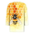 thumbnail image 5 of CYMMPU Summer Trendy Shirts 3/4 Sleeve Spring Tops V Neck Loose Fit Blouses for Women Dressy Casual Tunic Tops Bee Graphic Business Elegant Work Tops T-Shirts XXL, 5 of 5