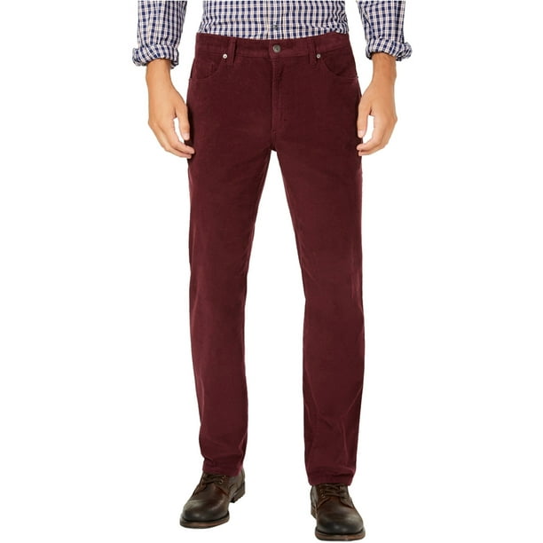Pantalones de Pana informales Club Room para hombre rojo 33W x 32L