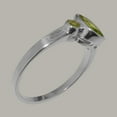 thumbnail image 3 of LBG British Made 14k White Gold Ring with Natural Peridot Womens Engagement Ring - 33 size options - Size 7.25, 3 of 6