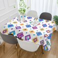 thumbnail image 2 of Yayeee Tablecloths 54" x 54" Rectangle Wrinkle Resistant Party Table Cover, Purple Retro Shapes, 2 of 8