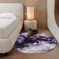 thumbnail image 3 of Purple Black Geometric Round Rug 4ft Washable Circle Entryway Rugs Non Slip Modern Abstract Crystals Artwork Area Rug Indoor Floor Carpet for Bedroom Kitchen Living Room Home Office Dining Room, 3 of 7
