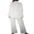 thumbnail image 4 of Blouse à Manches Longues et Pantalons Coupe Droite pour Femmes, 4 of 9