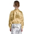 thumbnail image 3 of iiniim Girls Kids Sequins Hip Hop Jazz Outerwear Shiny Metallic Bomber Jacket Coat Disco Party Gold 8, 3 of 7