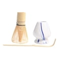 thumbnail image 2 of Juego de té japonés de 3 piezas que incluye batidor de bambú para matcha, cuchara de té tradicional y utensilios para el té. E Azul Blanco, 2 of 9