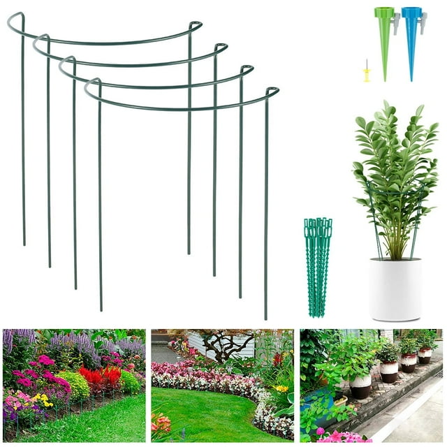 Durable Plant Support Pile Potted Plants Support Rack Multi-purpose Half Iron Art Plant Cages Gardening Accessories with Water Dropper