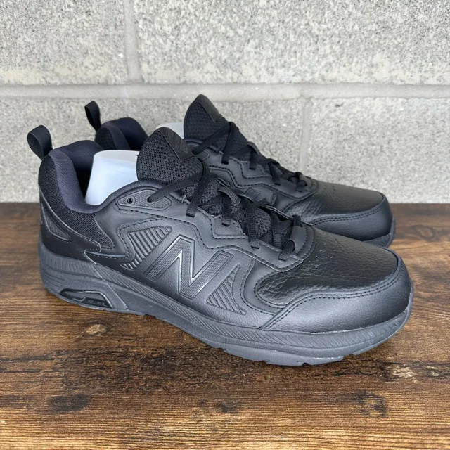 New Balance Men 857v3 Shoes Black Leather Slip Resistant Walking Work Size 12.5D