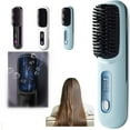 thumbnail image 1 of QUTETN Numoya Portable Straightener Brush -  Fast Heating Cordless Mini Hair Straightener Brush  3 Temp-Settings，Straightener Rechargeable & Cordless Mini Hair Straightener Comb (Black), 1 of 7