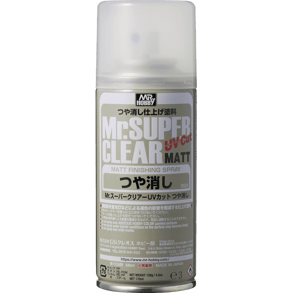 Mr. Hobby Mr. Super Clear UV Cut Flat/Matt 170mL Spray