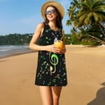 thumbnail image 3 of Lsque Music Notes Pattern Summer Dresses for Women – Sleeveless T-Shirt Swing Sundress, Perfect for the Beach and Casual Days, 3 of 7