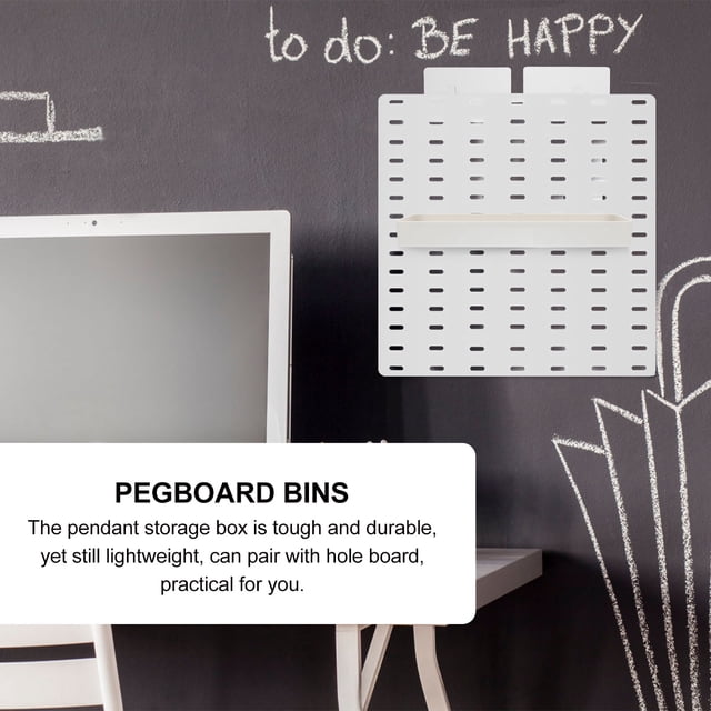 QUMIIRITY Slotted Pegboard Accessories Clear Plastic Storage Box 1Pack 10.8X3.4X1.2In For Household Users