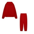 thumbnail image 4 of Lounge Sets 2 Piece Outfits Cropped Hoodie Sweatshirt and Sweatpants Women Sweatsuit Pullover Hoodie Tops and Pants Set Casual Sports Tracksuit Sweatshirt Jogger Sweatpants Warm Sports Suit - Red, 4 of 4