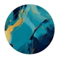 thumbnail image 2 of Awypu  Round Fitted Tablecloth with Elastic Edged, Aqua Marble Table Cloth for Round Dining Table Waterproof Oil Proof Table Cover for Indoor Outdoor Golden Lines Abstract Ink Painting White, 2 of 7