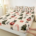thumbnail image 3 of Manfei Cartoon Christmas Tree Full Size Sheets,Xmas Candy Cane Bed Sheets,Vintage Nutcraker Soldier Sheet Sets For Teens,Ultra Soft Home Decor,4-Piece, 3 of 7
