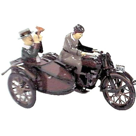 Alexander Taron Collectible Decorative Tin Toy Motor Cycle with Passenger in Sidecar