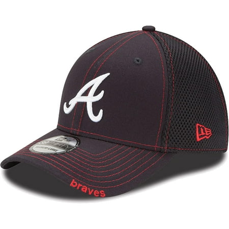 UPC 885895662850 product image for New Era Atlanta Braves Navy Blue Neo 39THIRTY Stretch Fit Hat | upcitemdb.com