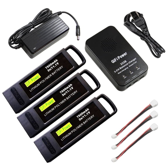 MaximalPower 3-in-1 Battery Balance Charger for Yuneec Q500 LiPo Batteries RC Drone Cable Cord  (Charger & 3x Battery Set)