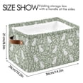 thumbnail image 4 of Yayeee Canvas Storage Basket with Handles for Shelves Fabric Bins Closet Organizer, Green Floral Cat Pattern, 4 of 8