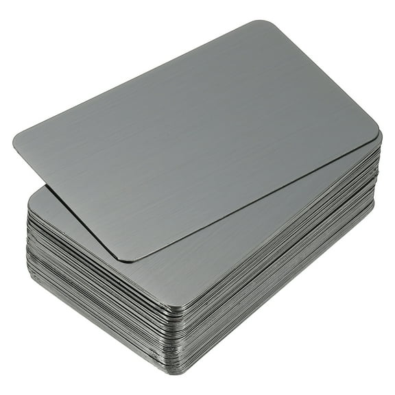 0.5mm Stainless Steel Metal Business Cards, 50 Pack Blank Name Card, Black