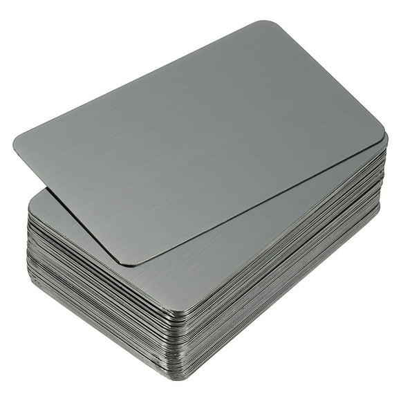 0.5mm Stainless Steel Metal Business Cards, 50 Pack Blank Name Card, Black