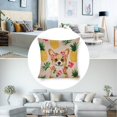 thumbnail image 3 of dog pineapple flower linen toss pillowcase decoration pillowcase gifting preferred 18x18 inch cushion cover sofa pillowcase sofa bedroom living room car, 3 of 8
