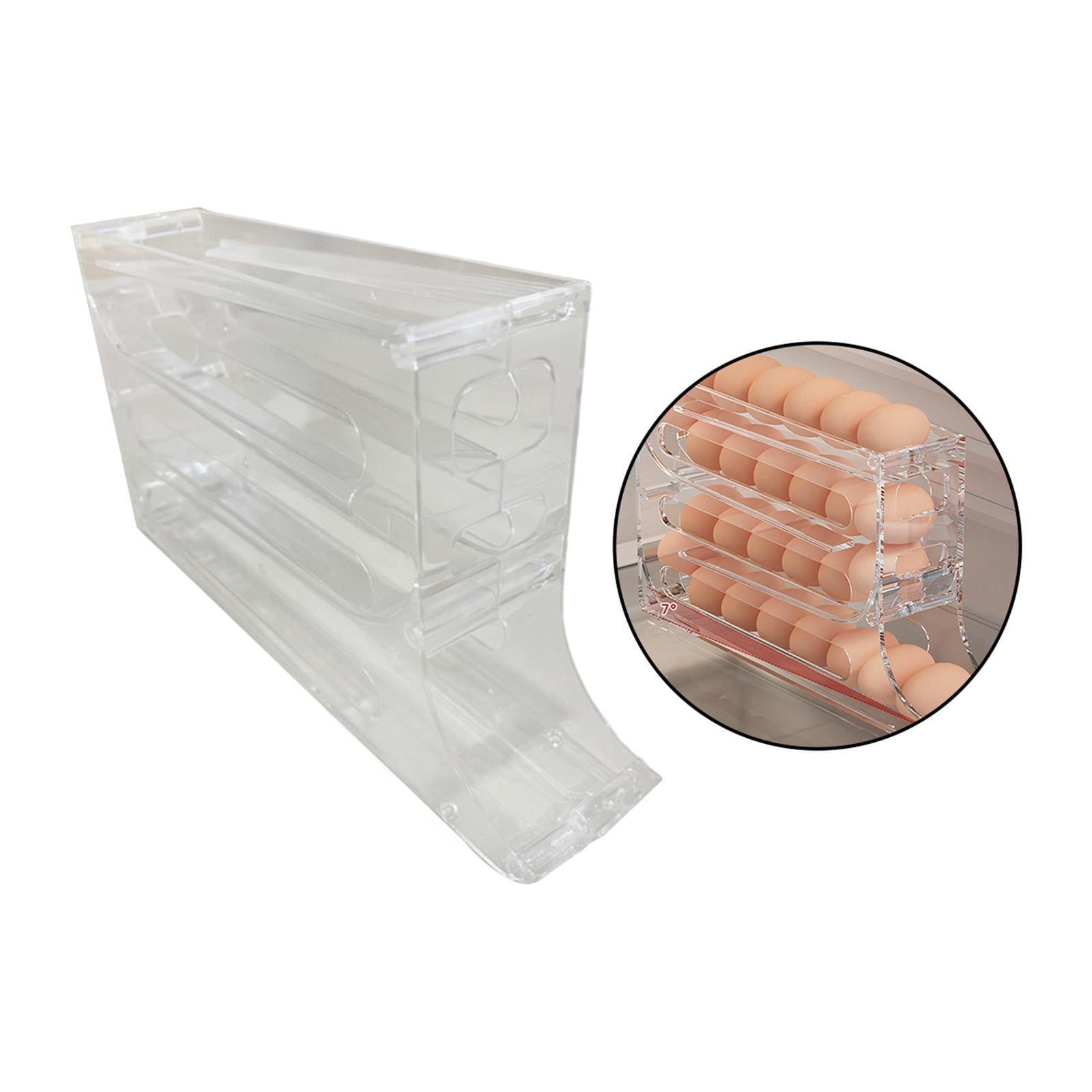 Tongina Automatic Egg Roller Organizer Egg Holder for Fridge Storage Container for Cupboard Pantry Fridge Door Refrigerator