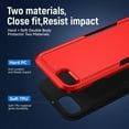 thumbnail image 5 of Heavy Duty Phone Case Designed for Apple iPhone SE,8,7 Case with 1Pc Tempered Glass Screen Protector, Shockproof Dropproof Anti-Scratch Phone Case Cover for Apple iPhone SE,8,7,Red, 5 of 6