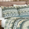 thumbnail image 3 of Chezmoi Collection Lake 3-Piece Southwestern Lodge Quilt Set King, Multicolor Pine Tree Fish Deer Explorer Mountain Printed Microfiber Lightweight Bedspread Set for All season, 3 of 9
