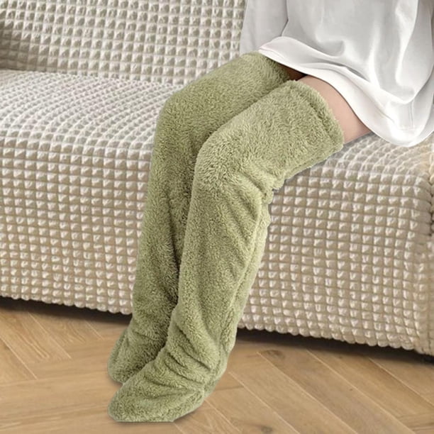 Calcetines hasta la para mujer, medias peludas para dormir en casa, cálidas, súper suaves, hasta el muslo, para el hogar y la sala de 90cm Fernando Calcetines largos y peludos