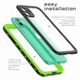 thumbnail image 3 of Dteck Full Body 360 Protective Shockproof Dirtproof Sandproof IP68 With Build in Screen Protector Phone Case, For iPhone 11 Pro (5.8 inch), green, 3 of 7
