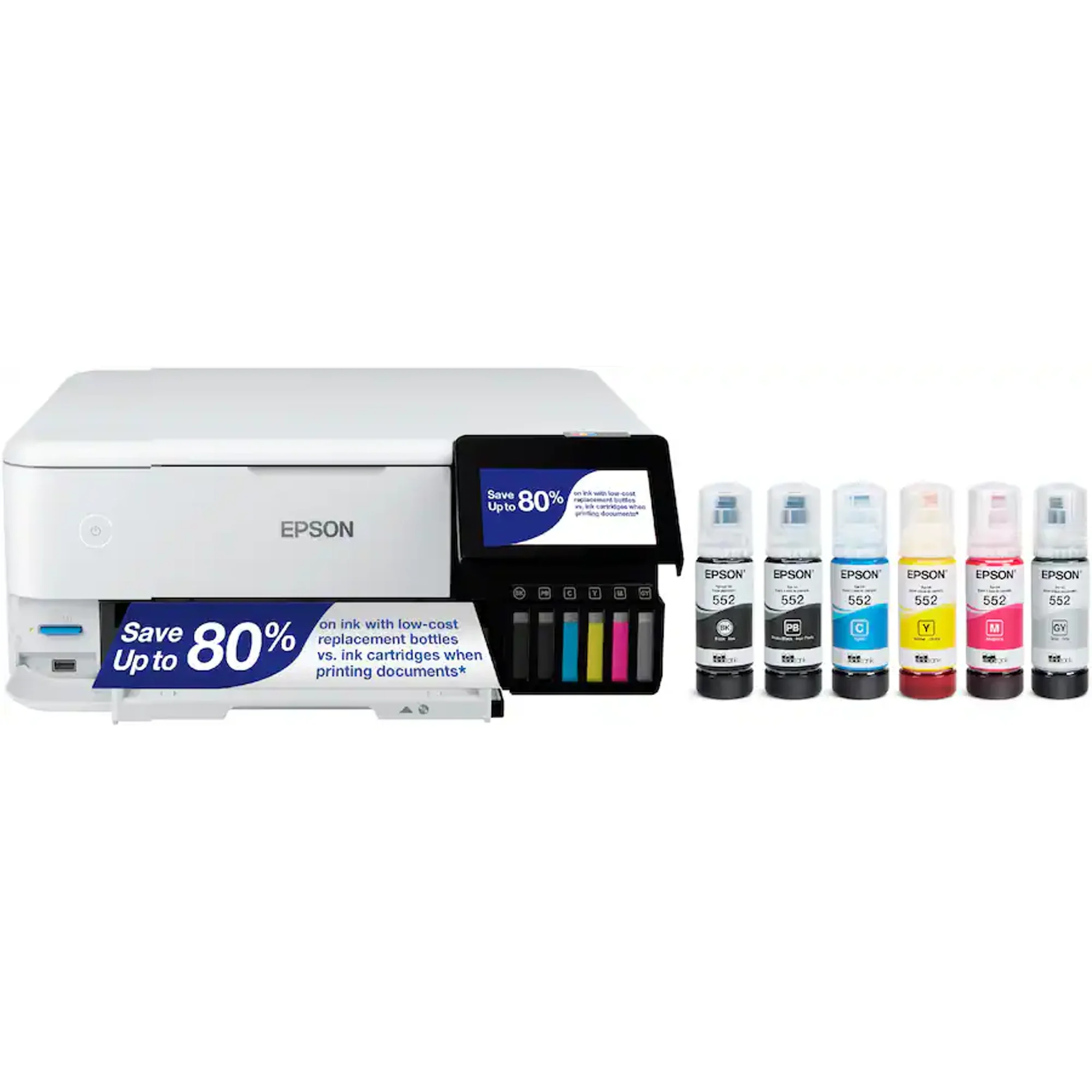 Epson - EcoTank Photo ET-8500 Wireless Color All-in-One Supertank Printer - 5760 x 1440 dpi Print - Automatic Duplex Print - 100 sheets Input (Sold without manufacturer warranty)