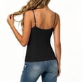 thumbnail image 4 of GERsome Women's Camisoles Tank Tops with Built-in Bra Scoop Neck Undershirt Spaghetti Strap Basic Cami Tanks Black Size XL, 4 of 7