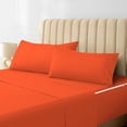 thumbnail image 2 of DNG Creations 5 Piece Zipper Sheet Set - Include (1 Elastic Fitted Sheet, 1 Base Sheet has Zipper, 1 Flat Sheet And 2 Pillowcase) 18 Inch Deep Pocket ( Stripe Orange - Twin XL ), 2 of 7
