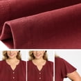 thumbnail image 5 of GRACE & GRANDEUR Women's Plus Size Tops Pintuck Front Ruffle Sleeve Blouse Button Notch Neck Dressy Casual Tunic Shirt 4X ‌Burgundy‌, 5 of 6