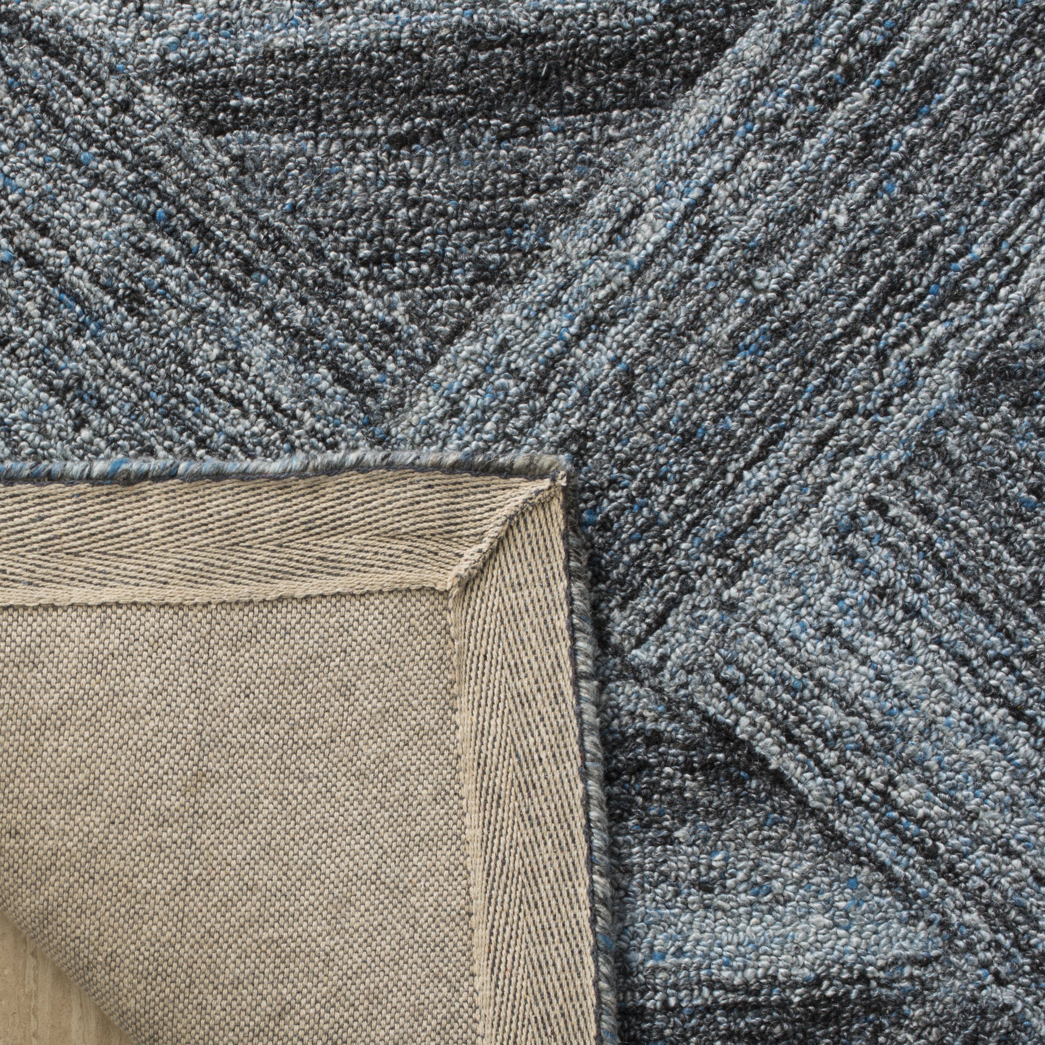 SAFAVIEH Abstract Phillis Geometric Area Rug, Blue/Black, 6' x 6' Square